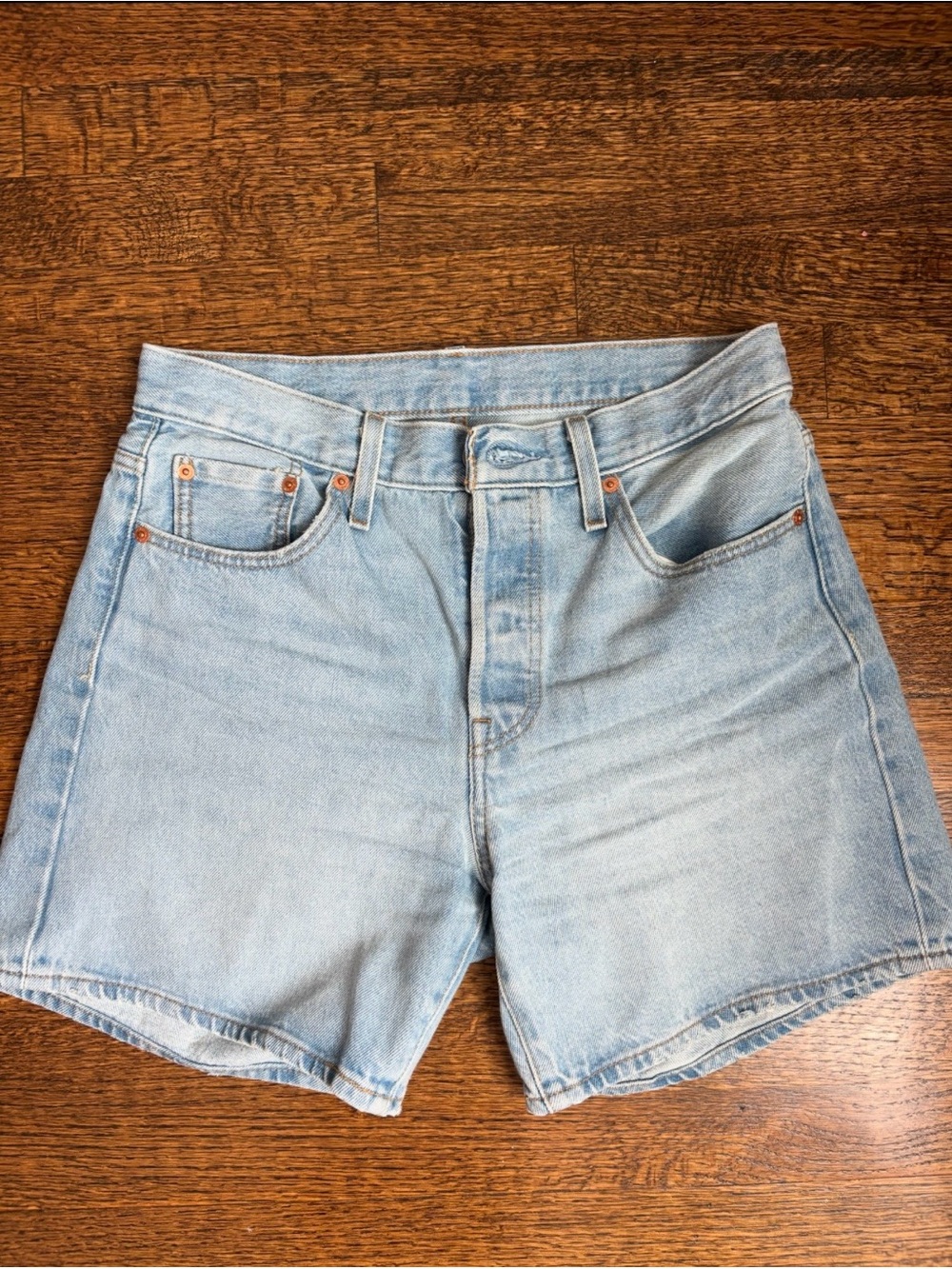Levi's Light Wash Denim High-Rise Shorts